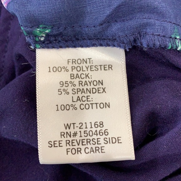 {41 Hawthorn}Sz S Mixed Material Navy Floral Tank - Picture 5 of 6